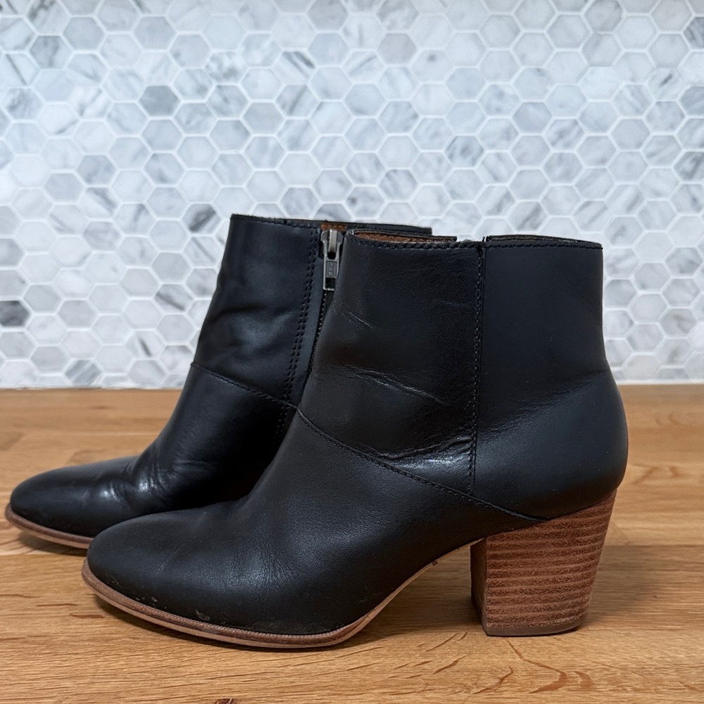 Black Leather Ankle Boots